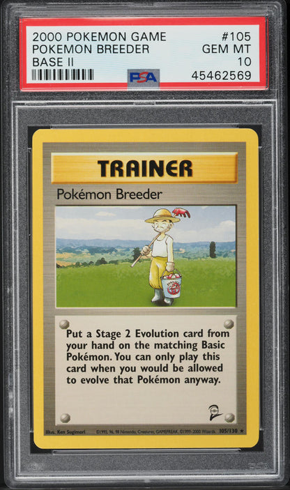 2000 POKEMON BASE SET 2 POKEMON BREEDER #105 PSA 10 GEM MINT