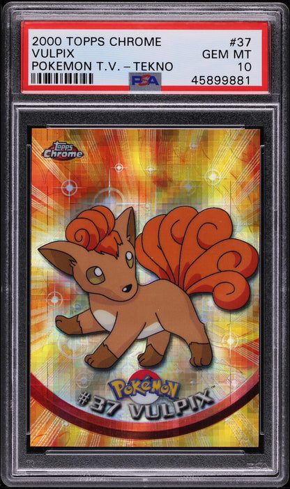 2000 TOPPS CHROME POKEMON SERIES 1 TEKNO VULPIX #37 PSA 10 GEM MINT