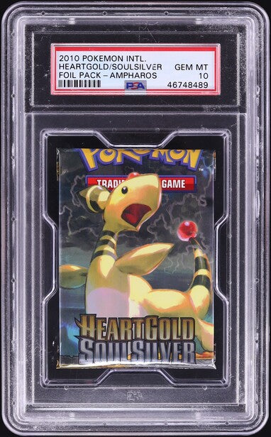 2010 POKEMON HEARTGOLD SOULSILVER AMPHAROS BOOSTER PACK PSA 10