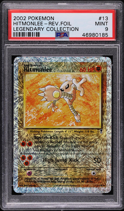 2002 POKEMON LEGENDARY COLLECTION REVERSE HOLO HITMONLEE #13 PSA 9 MINT