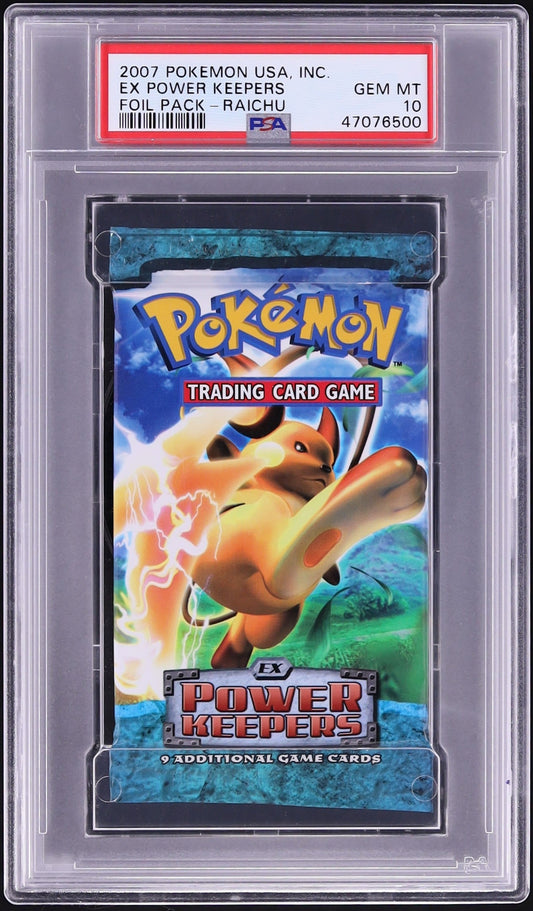 2007 POKEMON EX POWER KEEPERS RAICHU BOOSTER PACK PSA 10