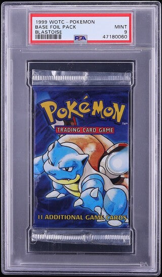 1999 POKEMON BASE SET BLASTOISE BOOSTER PACK PSA 9
