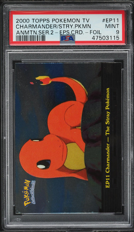 2000 TOPPS POKEMON TV ANIMATION SERIES 2 FOIL CHARMANDER #EP11 PSA 9 MINT