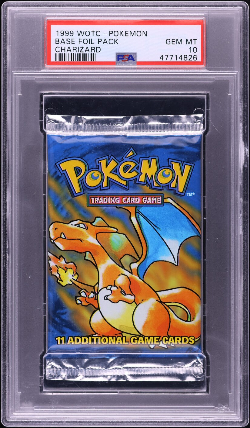 1999 POKEMON BASE SET CHARIZARD BOOSTER PACK PSA 10