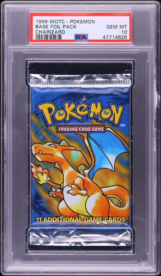 1999 POKEMON BASE SET CHARIZARD BOOSTER PACK PSA 10