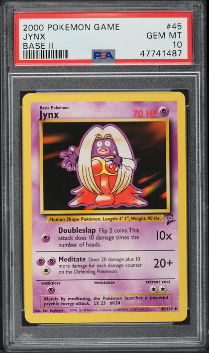 2000 POKEMON BASE SET 2 JYNX #45 PSA 10 GEM MINT