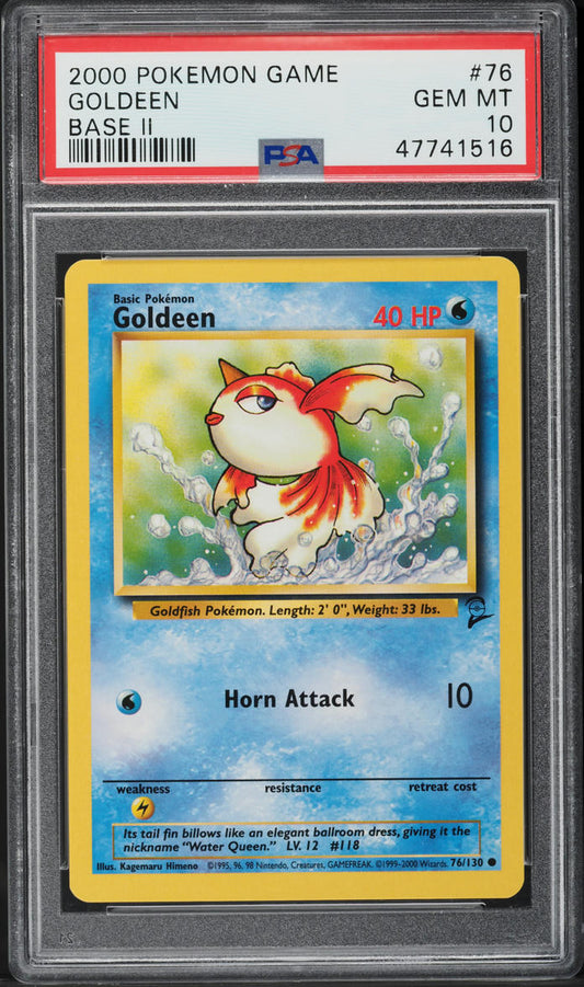 2000 POKEMON BASE SET 2 GOLDEEN #76 PSA 10 GEM MINT