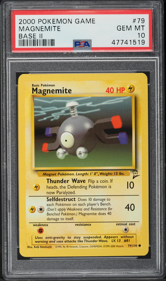 2000 POKEMON BASE SET 2 MAGNEMITE #79 PSA 10 GEM MINT