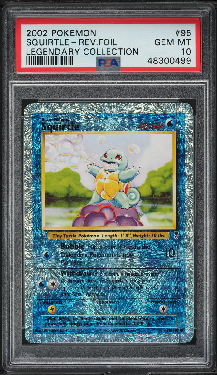 2002 POKEMON LEGENDARY COLLECTION REVERSE HOLO SQUIRTLE #95 PSA 10 GEM MINT