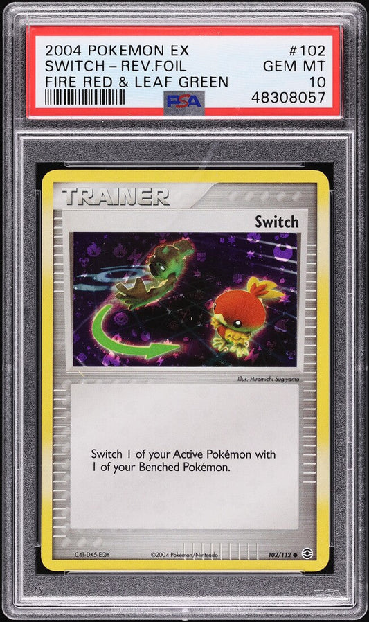 2004 POKEMON EX FIRE RED & LEAF GREEN REVERSE HOLO SWITCH #102 PSA 10