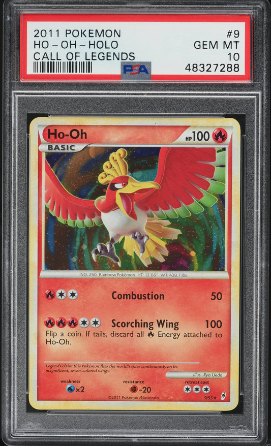 2011 POKEMON CALL OF LEGENDS HOLO HO-OH #9 PSA 10 GEM MINT