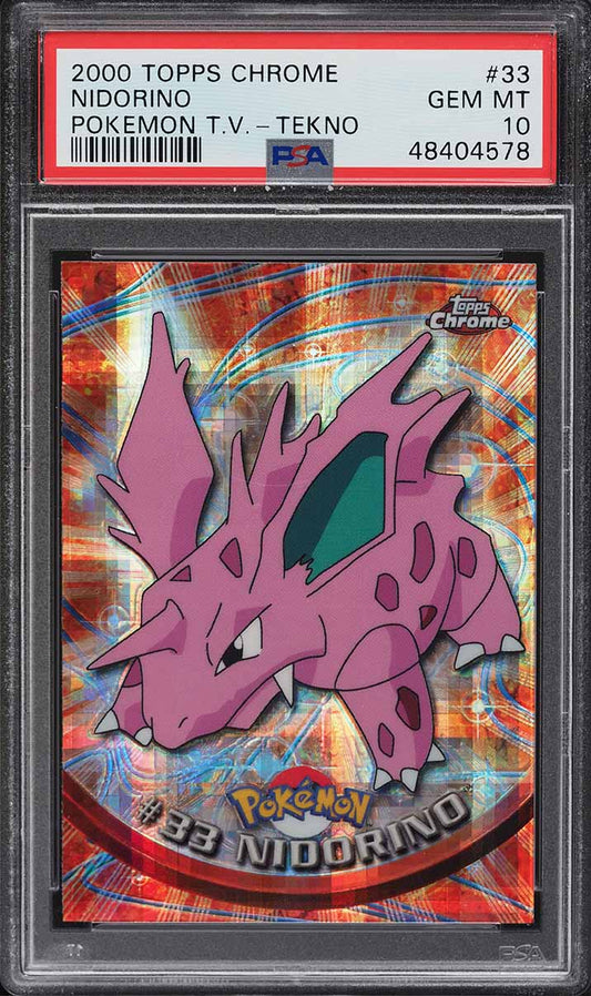 2000 TOPPS CHROME POKEMON SERIES 1 TEKNO NIDORINO #33 PSA 10 GEM MINT