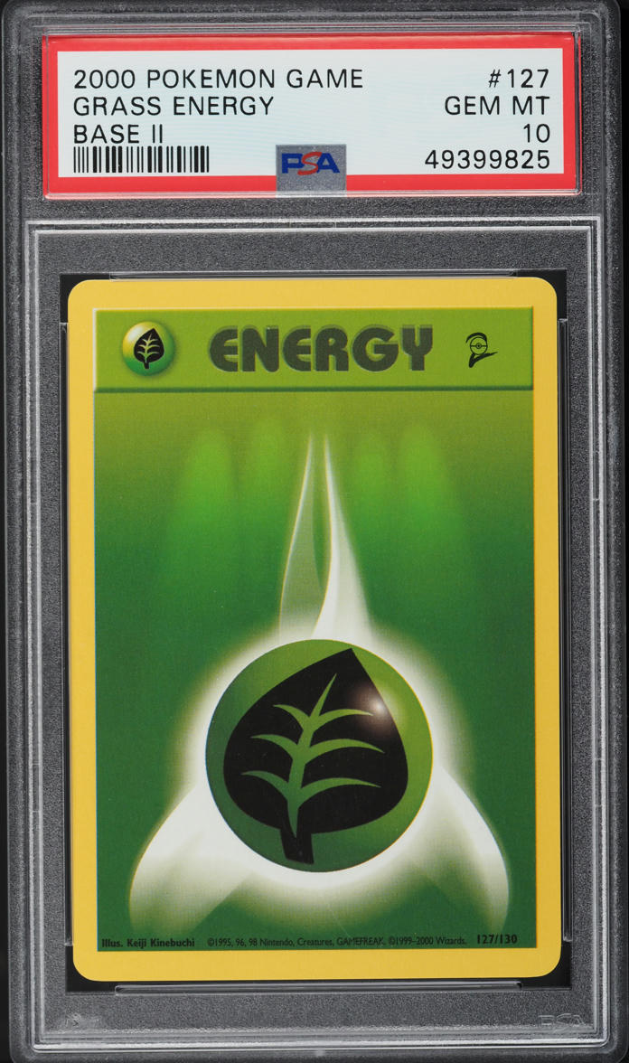 2000 POKEMON BASE SET 2 GRASS ENERGY #127 PSA 10 GEM MINT