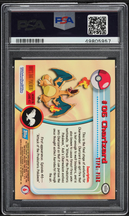 1999 TOPPS POKEMON SERIES 1 FOIL CHARIZARD #6 PSA 7 NRMT