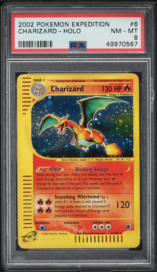 2002 POKEMON EXPEDITION HOLO CHARIZARD #6 PSA 8 NM-MT