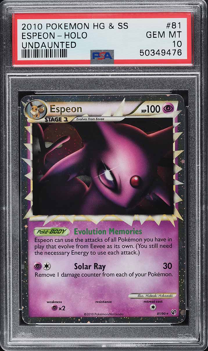 2010 POKEMON HEARTGOLD & SOULSILVER UNDAUNTED HOLO PRIME ESPEON #81 PSA 10 GEM