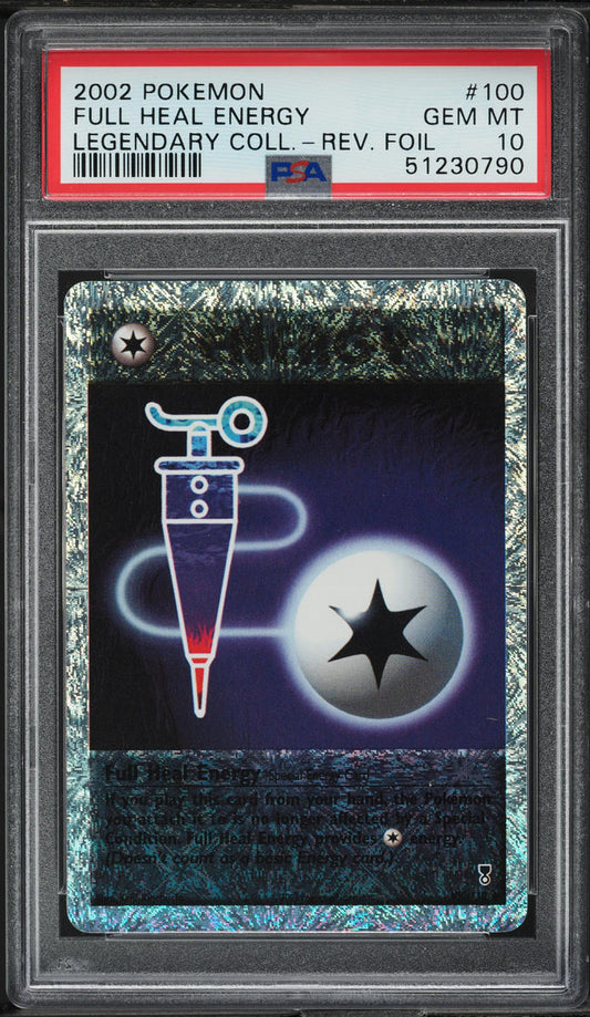 2002 POKEMON LEGENDARY COLLECTION REVERSE HOLO FULL HEAL ENERGY #100 PSA 10 GEM