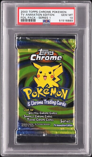 2000 TOPPS CHROME POKEMON TV ANIMATION EDITION SERIES 1 BOOSTER PACK PSA 10