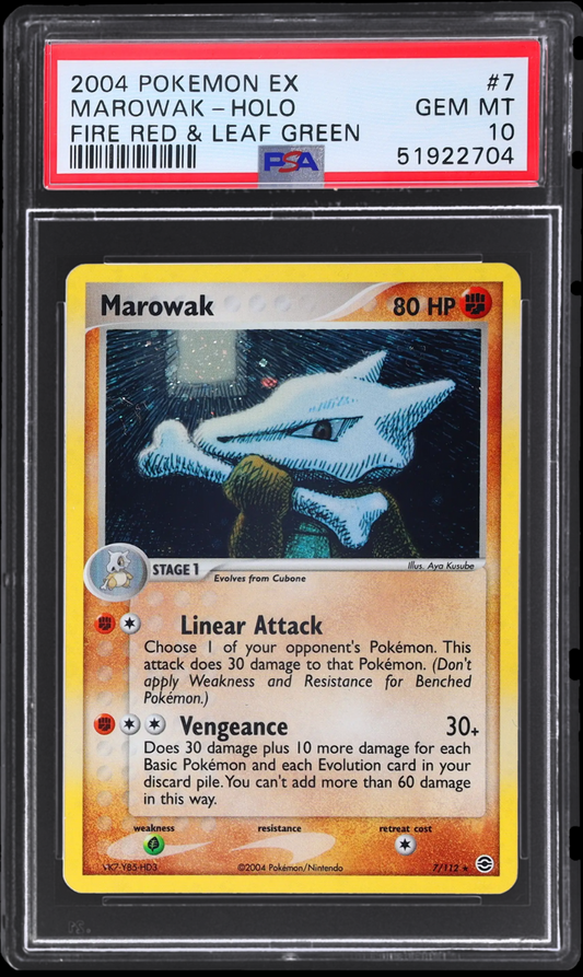 2004 POKEMON EX FIRE RED & LEAF GREEN HOLO MAROWAK #7 PSA 10