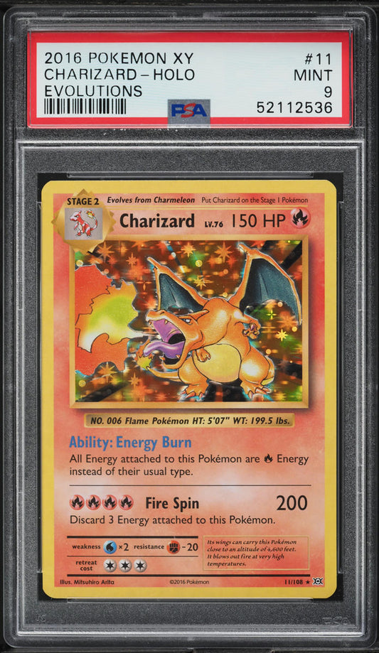 2016 POKEMON XY EVOLUTIONS HOLO CHARIZARD #11 PSA 9 MINT