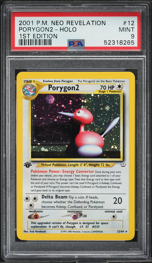 2001 POKEMON NEO REVELATION 1ST EDITION HOLO PORYGON2 #12 PSA 9 MINT