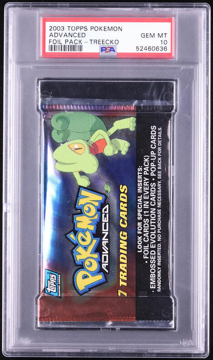 2003 TOPPS POKEMON ADVANCED TREECKO BOOSTER PACK PSA 10