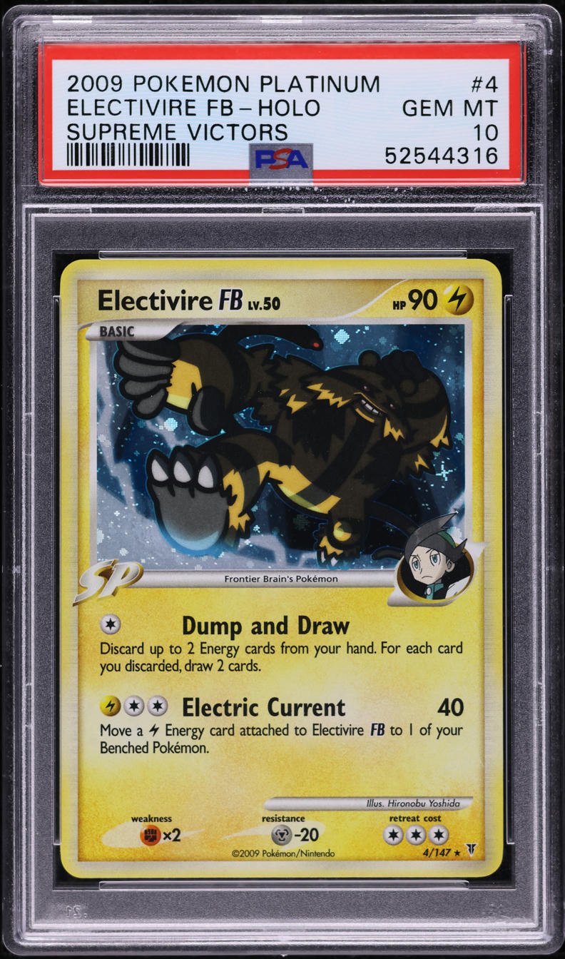 2009 POKEMON PLATINUM SUPREME VICTORS HOLO ELECTIVIRE FB #4 PSA 10