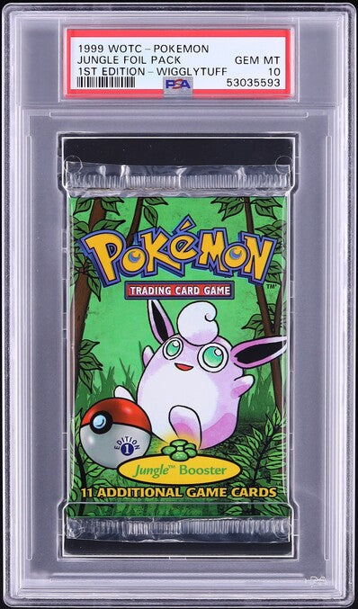 1999 POKEMON JUNGLE 1ST EDITION WIGGLYTUFF BOOSTER PACK PSA 10