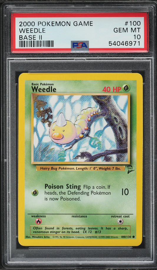 2000 POKEMON BASE SET 2 WEEDLE #100 PSA 10 GEM MINT