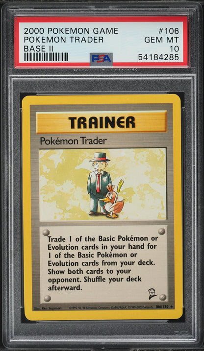 2000 POKEMON BASE SET 2 POKEMON TRADER #106 PSA 10 GEM MINT