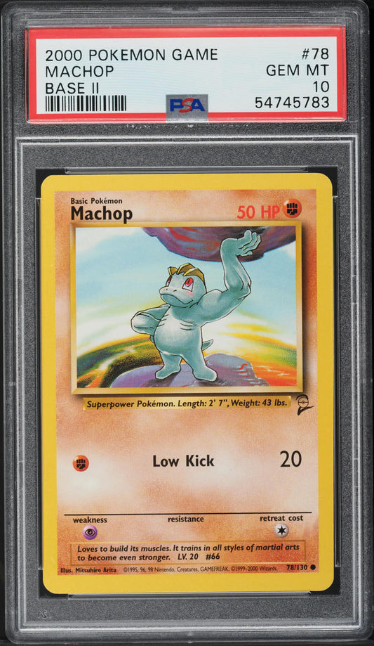 2000 POKEMON BASE SET 2 MACHOP #78 PSA 10 GEM MINT