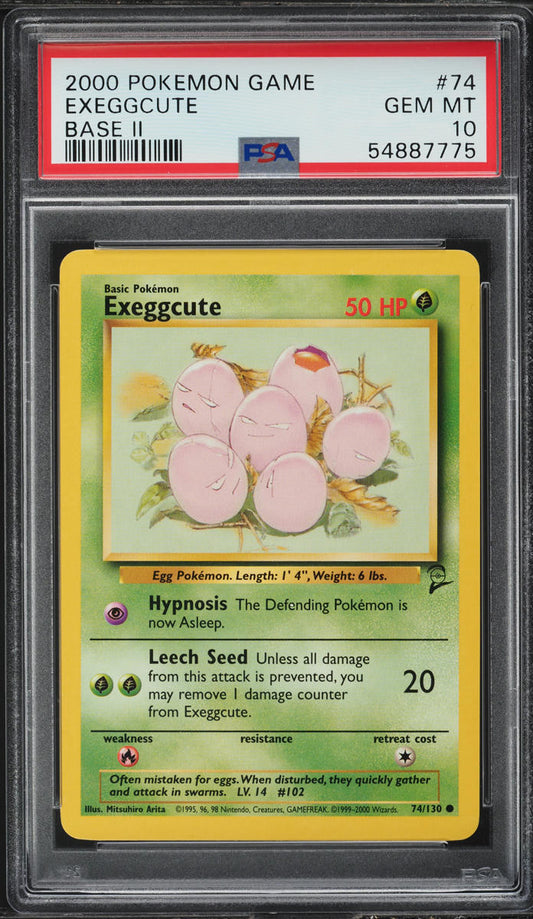 2000 POKEMON BASE SET 2 EXEGGCUTE #74 PSA 10 GEM MINT