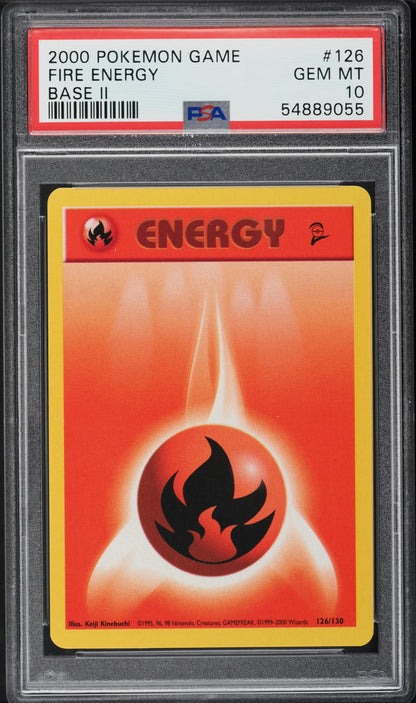 2000 POKEMON BASE SET 2 FIRE ENERGY #126 PSA 10 GEM MINT