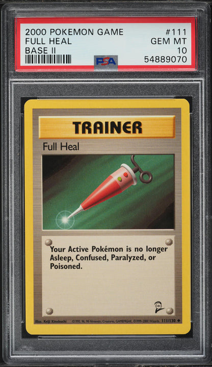 2000 POKEMON BASE SET 2 FULL HEAL #111 PSA 10 GEM MINT