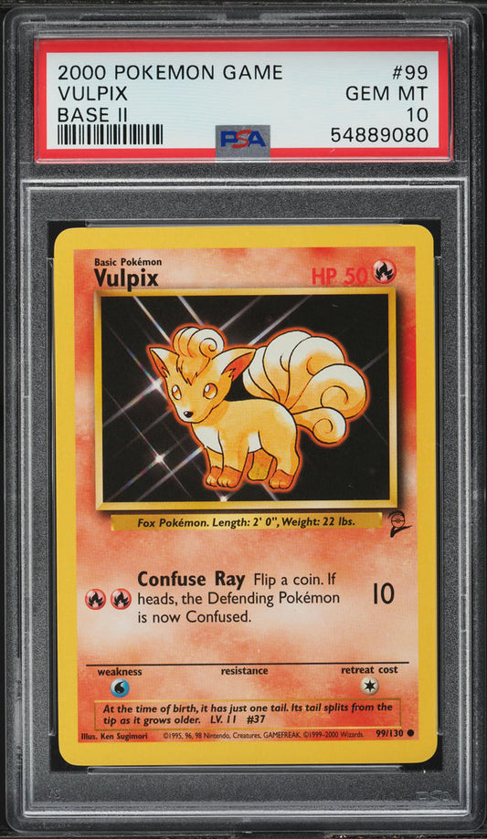 2000 POKEMON BASE SET 2 VULPIX #99 PSA 10 GEM MINT