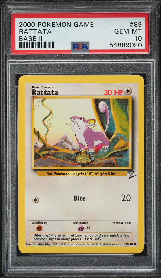 2000 POKEMON BASE SET 2 RATTATA #89 PSA 10 GEM MINT