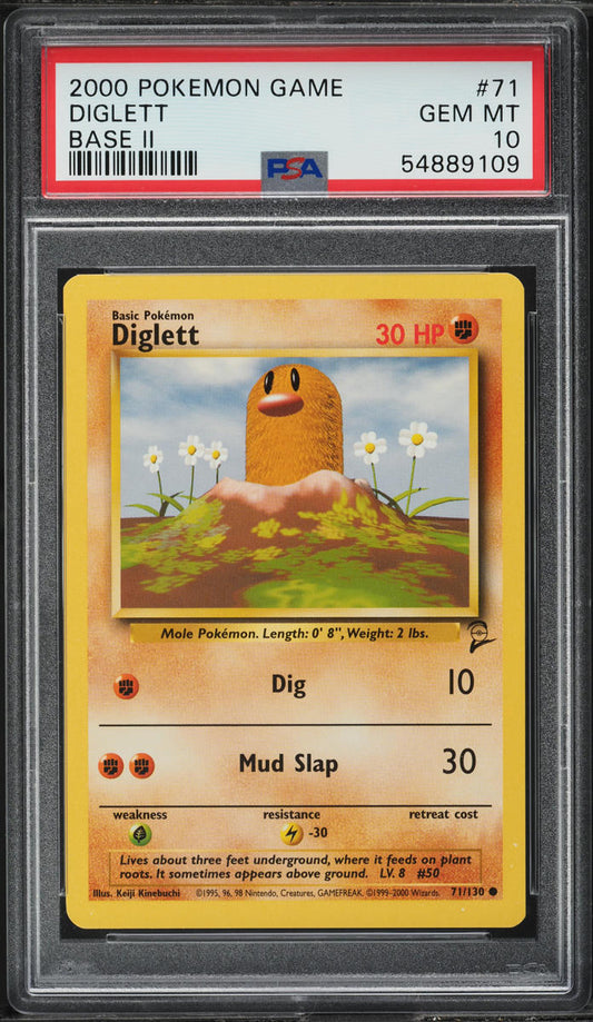 2000 POKEMON BASE SET 2 DIGLETT #71 PSA 10 GEM MINT