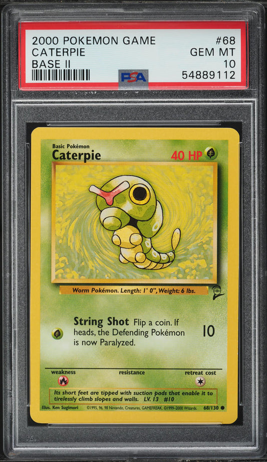 2000 POKEMON BASE SET 2 CATERPIE #68 PSA 10 GEM MINT