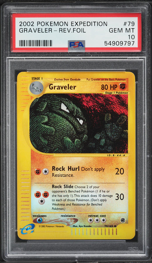 2002 POKEMON EXPEDITION REVERSE HOLO GRAVELER #79 PSA 10 GEM MINT