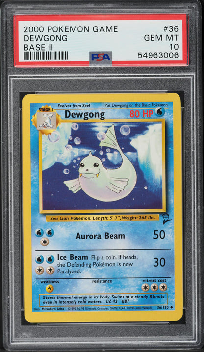 2000 POKEMON BASE SET 2 DEWGONG #36 PSA 10 GEM MINT