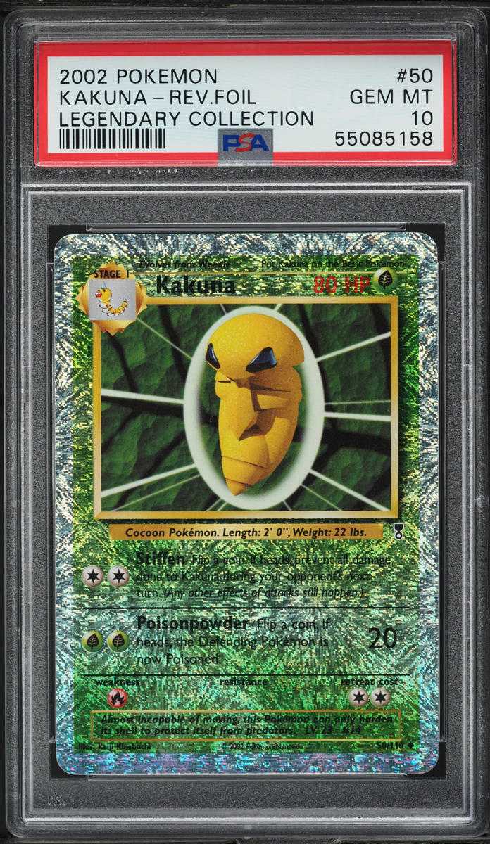 2002 POKEMON LEGENDARY COLLECTION REVERSE HOLO KAKUNA #50 PSA 10 GEM MINT