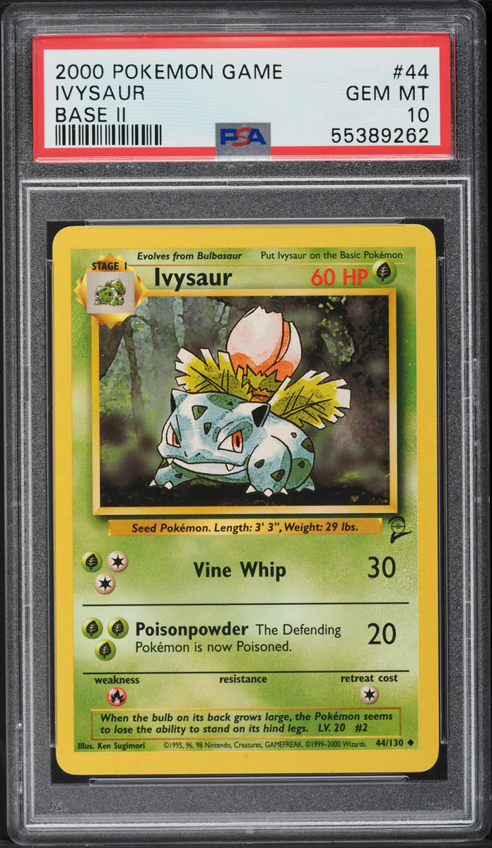 2000 POKEMON BASE SET 2 IVYSAUR #44 PSA 10 GEM MINT