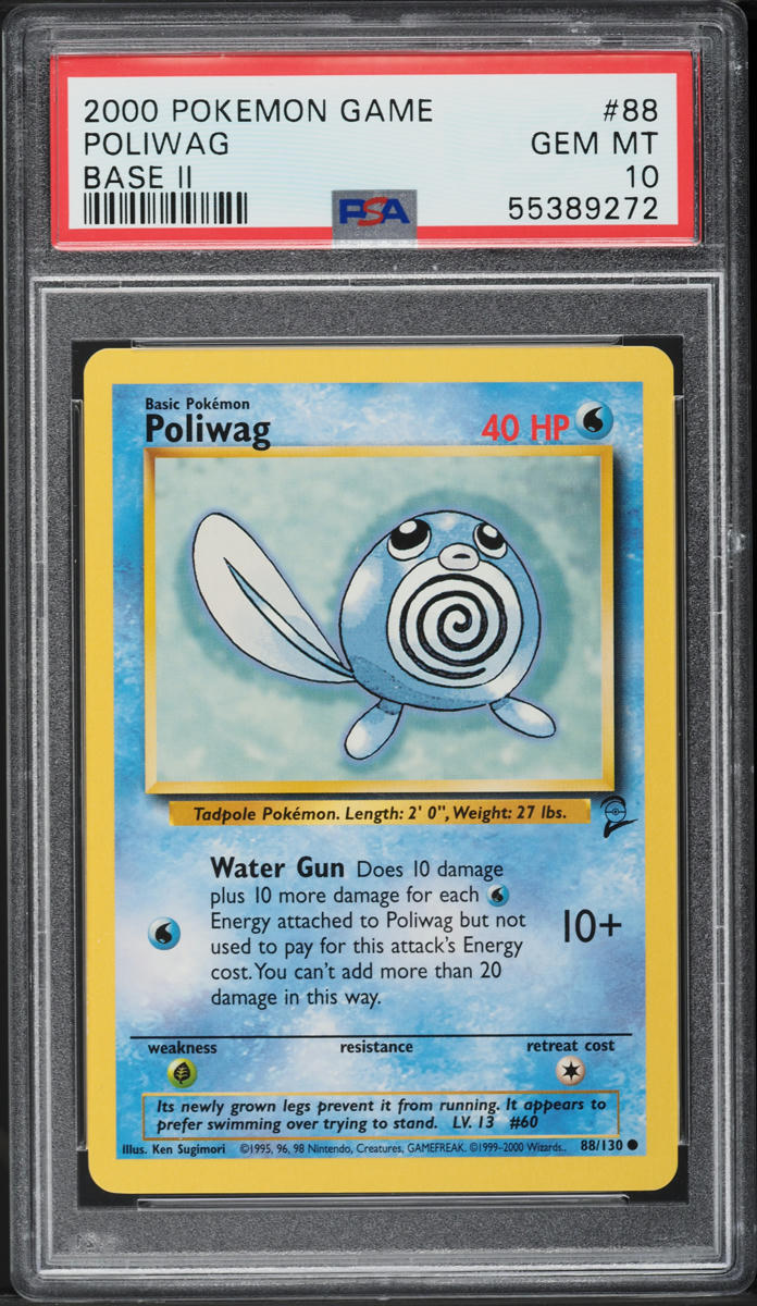 2000 POKEMON BASE SET 2 POLIWAG #88 PSA 10 GEM MINT