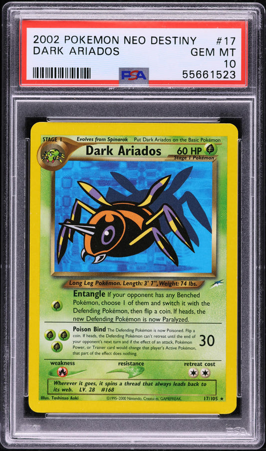 2002 POKEMON NEO DESTINY DARK ARIADOS #17 PSA 10 GEM MINT