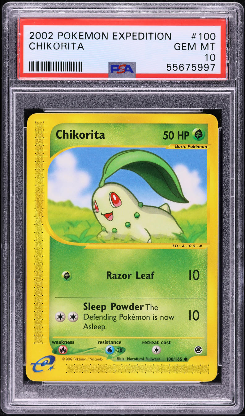 2002 POKEMON EXPEDITION CHIKORITA #100 PSA 10 GEM MINT