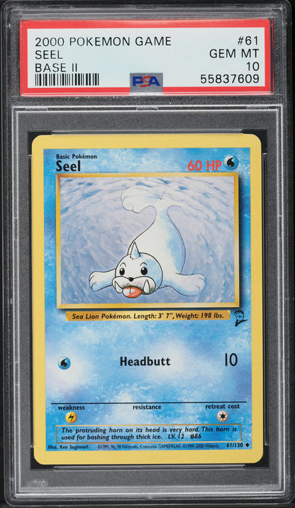 2000 POKEMON BASE SET 2 SEEL #61 PSA 10 GEM MINT