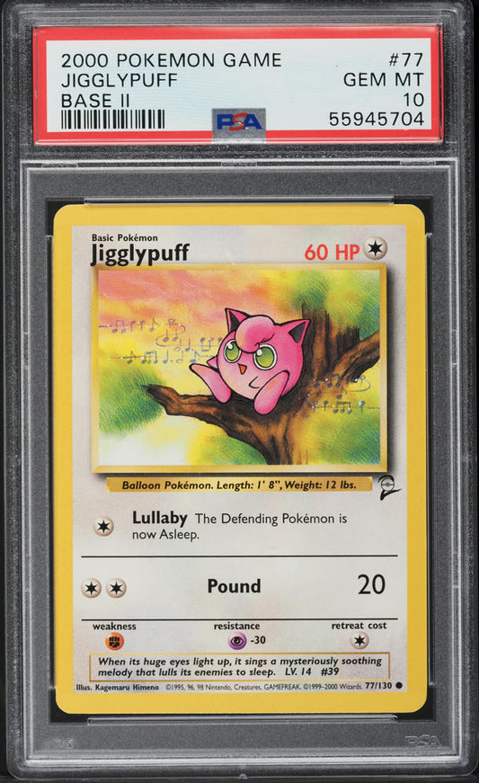 2000 POKEMON BASE SET 2 JIGGLYPUFF #77 PSA 10 GEM MINT