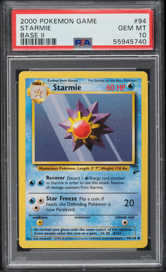 2000 POKEMON BASE SET 2 STARMIE #94 PSA 10 GEM MINT