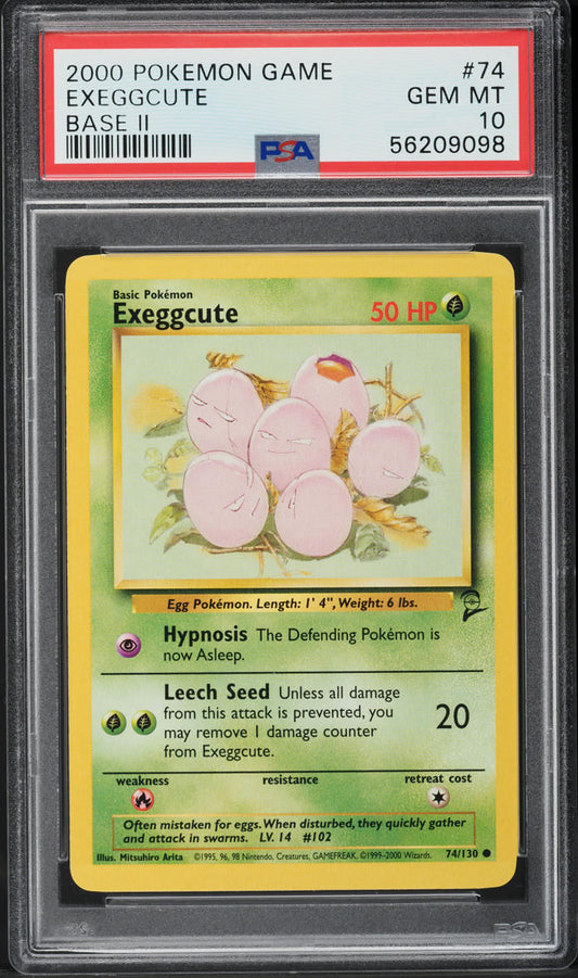 2000 POKEMON BASE SET 2 EXEGGCUTE #74 PSA 10 GEM MINT