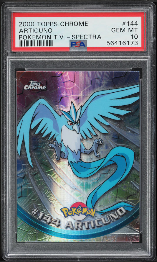 2000 TOPPS CHROME POKEMON SERIES 2 SPECTRA ARTICUNO #144 PSA 10 GEM MINT